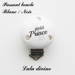 Pince / Clip en bois, attache tétine, passant, Petit prince, Couronne 