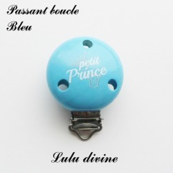 Pince / Clip en bois, attache tétine, passant, Petit prince, Couronne 