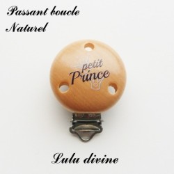Pince / Clip en bois, attache tétine, passant, Petit prince, Couronne 