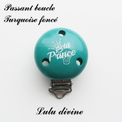 Pince / Clip en bois, attache tétine, passant, Petit prince, Couronne 