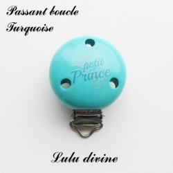 Pince / Clip en bois, attache tétine, passant, Petit prince, Couronne 