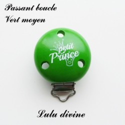 Pince / Clip en bois, attache tétine, passant, Petit prince, Couronne 