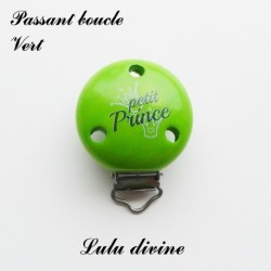 Pince / Clip en bois, attache tétine, passant, Petit prince, Couronne 