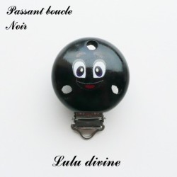 Pince / Clip en bois, attache tétine, passant, Smiley 