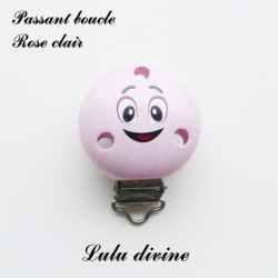 Pince / Clip en bois, attache tétine, passant, Smiley 