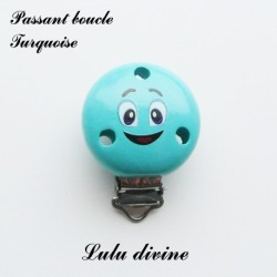 Pince / Clip en bois, attache tétine, passant, Smiley 