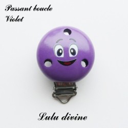 Pince / Clip en bois, attache tétine, passant, Smiley 