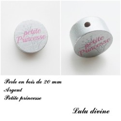 Perle en bois de 20 mm, Perle en bois, Petite princesse