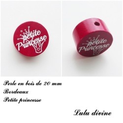 Perle en bois de 20 mm, Perle en bois, Petite princesse