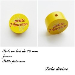 Perle en bois de 20 mm, Perle en bois, Petite princesse