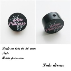 Perle en bois de 20 mm, Perle en bois, Petite princesse