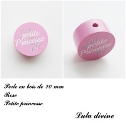 Perle en bois de 20 mm, Perle en bois, Petite princesse