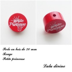 Perle en bois de 20 mm, Perle en bois, Petite princesse