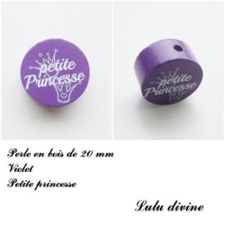 Perle en bois de 20 mm, Perle en bois, Petite princesse