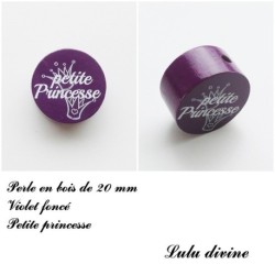 Perle en bois de 20 mm, Perle en bois, Petite princesse