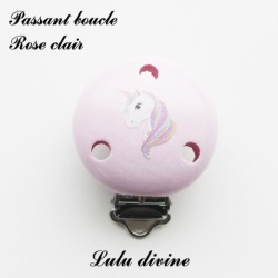 Pince / Clip en bois, attache tétine, passant, Licorne