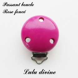 Pince / Clip en bois, attache tétine, passant uni 35 mm