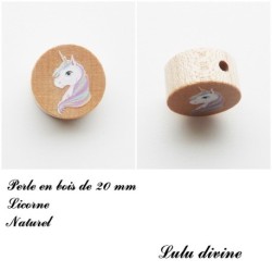 Perle en bois Licorne