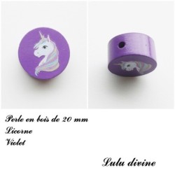Perle en bois Licorne
