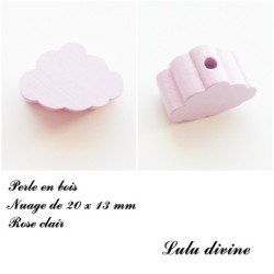 Perle en bois de 20 x 13 mm, Perle plate Nuage