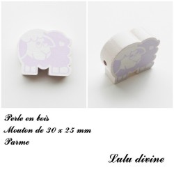 Perle en bois de 30 x 25 mm, Perle plate Mouton 2