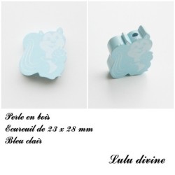 Perle en bois de 23 x 28 mm, Perle plate Ecureuil