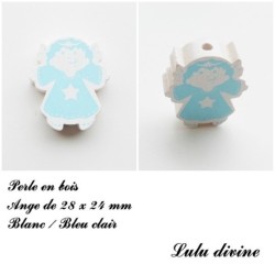 Perle en bois de 28 x 24 mm, Perle plate Ange