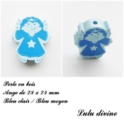 Perle en bois de 28 x 24 mm, Perle plate Ange
