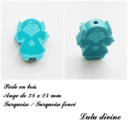 Perle en bois de 28 x 24 mm, Perle plate Ange