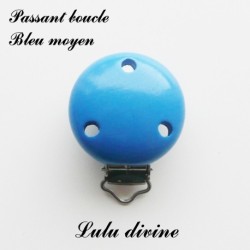 Pince / Clip en bois, attache tétine, passant uni 35 mm