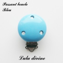 Pince / Clip en bois, attache tétine, passant uni 35 mm