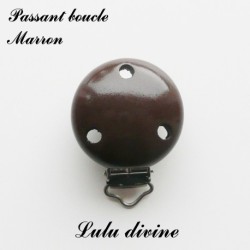 Pince / Clip en bois, attache tétine, passant uni 35 mm