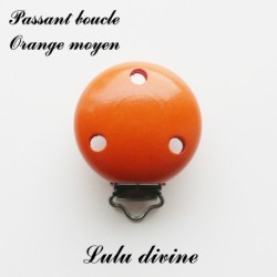 Pince / Clip en bois, attache tétine, passant uni 35 mm