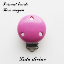 Pince / Clip en bois, attache tétine, passant uni 35 mm