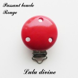 Pince / Clip en bois, attache tétine, passant uni 35 mm