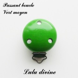 Pince / Clip en bois, attache tétine, passant uni 35 mm