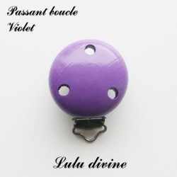 Pince / Clip en bois, attache tétine, passant uni 35 mm