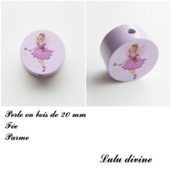 Perle en bois Fée