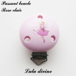 Pince / Clip en bois, attache tétine, passant, Fée