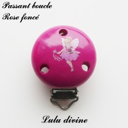 Pince / Clip en bois, attache tétine, passant, Fée 2