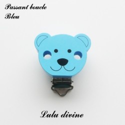 Pince / Clip en bois, attache tétine, passant, Ouson