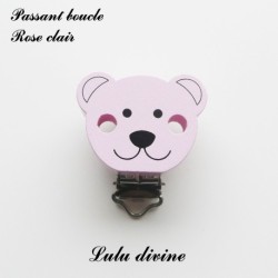 Pince / Clip en bois, attache tétine, passant, Ouson