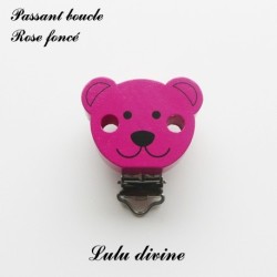 Pince / Clip en bois, attache tétine, passant, Ouson
