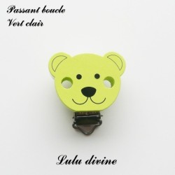 Pince / Clip en bois, attache tétine, passant, Ouson