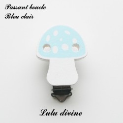 Pince / Clip en bois, attache tétine, passant, Champignon