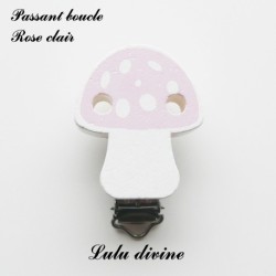 Pince / Clip en bois, attache tétine, passant, Champignon