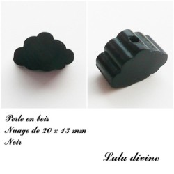 Perle en bois de 20 x 13 mm, Perle plate Nuage