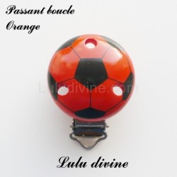 Pince / Clip en bois, attache tétine, passant, Ballon de foot
