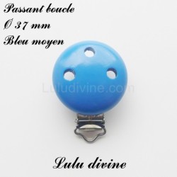 Pince / Clip en bois, attache tétine, passant uni 37 mm