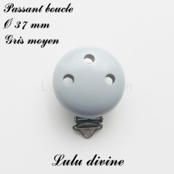 Pince / Clip en bois, attache tétine, passant uni 37 mm